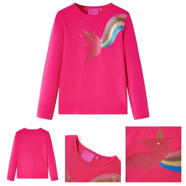 Langærmet T-shirt til børn str. 104 pink - Toppe til børn