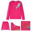 Miniatyrbillede 1 af 8: Langærmet T-shirt til børn str. 104 pink -  Toppe til børn