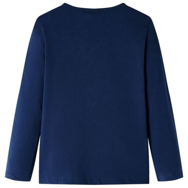 T-shirt med långa ärmar för barn marinblå 128 - Toppar för barn