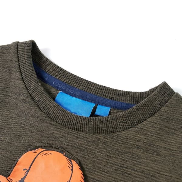 Sweatshirt til børn kakimeleret str. 104 -  Toppe til børn