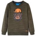Miniatyrbillede 2 af 8: Sweatshirt til børn kakimeleret str. 104 -  Toppe til børn