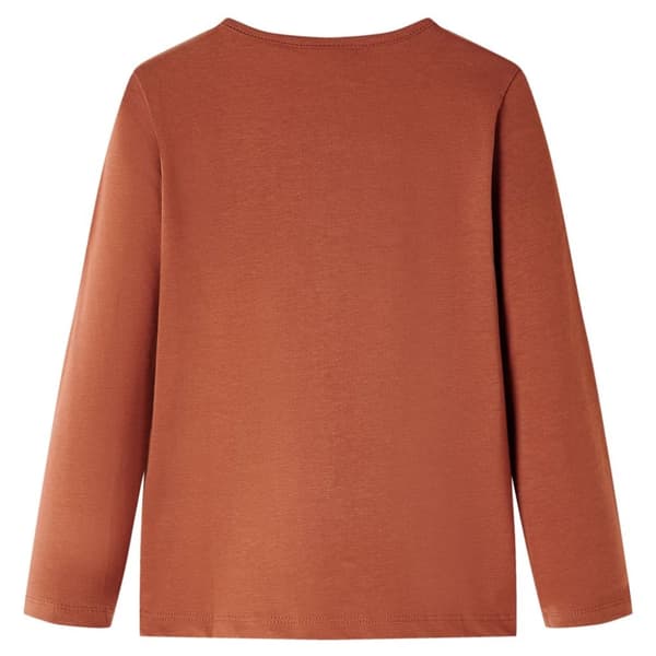 T-shirt med långa ärmar för barn konjaksbrun 104 -  Toppar för barn