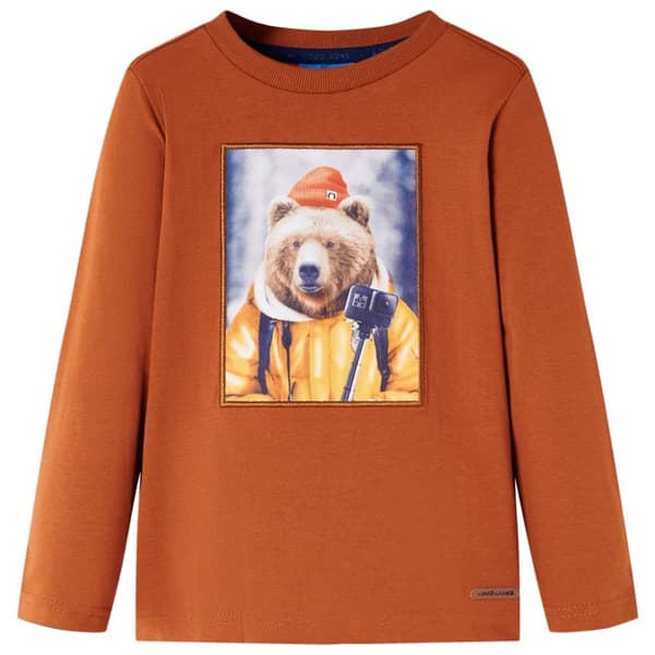 T-shirt med långa ärmar för barn stark orange 116 -  Toppar för barn