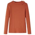 Miniatyrbillede 2 af 8: Langærmet T-shirt til børn str. 116 cognacfarvet -  Toppe til børn