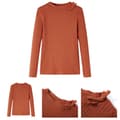 Miniatyrbillede 1 af 8: Langærmet T-shirt til børn str. 116 cognacfarvet -  Toppe til børn