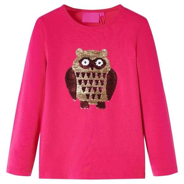 T-shirt med långa ärmar för barn stark rosa 116 -  Toppar för barn