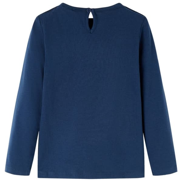 T-shirt med långa ärmar för barn marinblå 116 -  Toppar för barn
