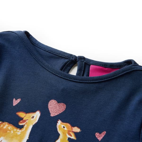 T-shirt med långa ärmar för barn marinblå 116 -  Toppar för barn