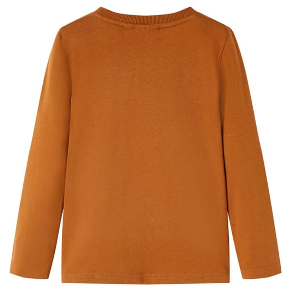 T-shirt med långa ärmar för barn konjaksbrun 104 - Toppar för barn