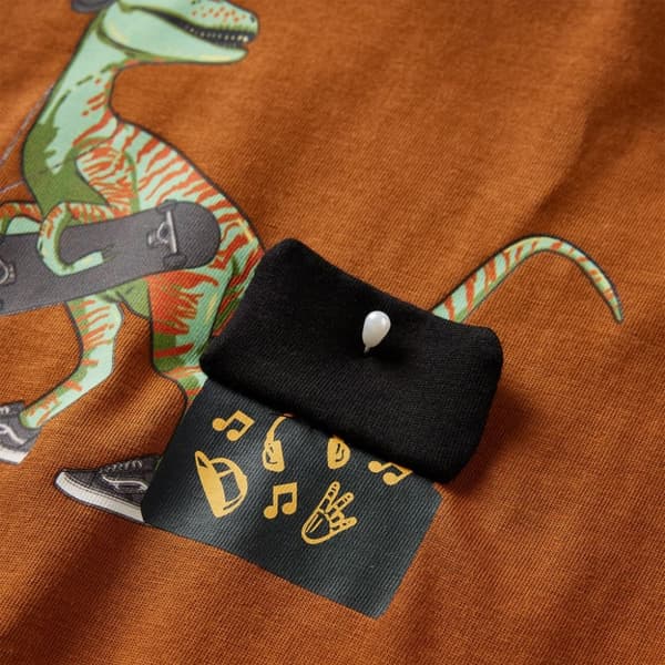 T-shirt med långa ärmar för barn konjaksbrun 104 - Toppar för barn