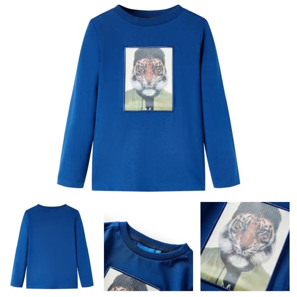 T-shirt med långa ärmar för barn mörkblå 116 -  Toppar för barn