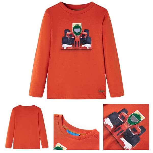 T-shirt med långa ärmar för barn orange 128 - Toppar för barn