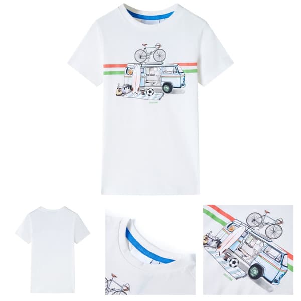 T-shirt til børn str. 104 ecrufarvet -  Toppe til børn