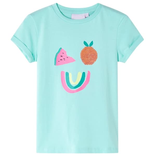 T-shirt för barn ljus mintgrön 104 -  Toppar för barn