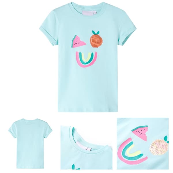 T-shirt för barn ljusblå 116 -  Toppar för barn