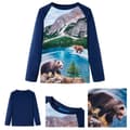 Miniatyrbild 1 av 8: T-shirt med långa ärmar för barn marinblå 128 -  Toppar för barn