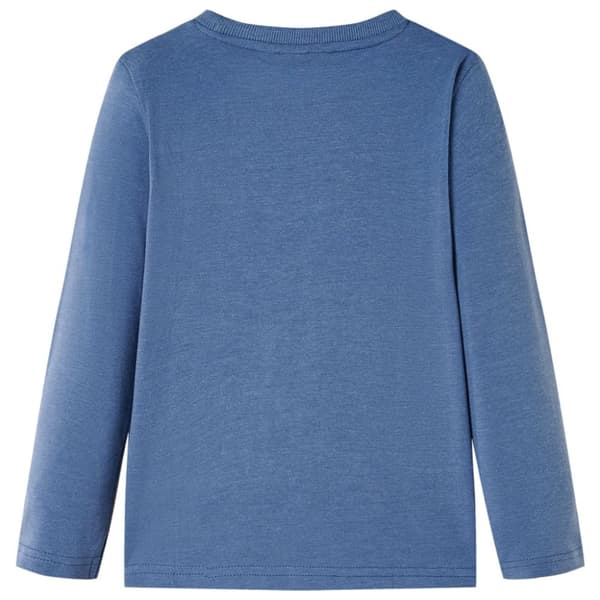 T-shirt med långa ärmar för barn blå melange 116 -  Toppar för barn