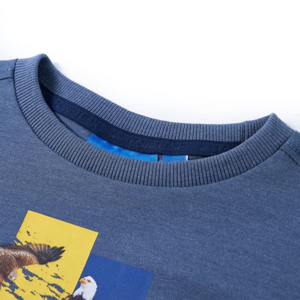 T-shirt med långa ärmar för barn blå melange 116 - Toppar för barn