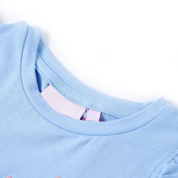 T-shirt med volangärmar för barn ljusblå 116 -  Toppar för barn