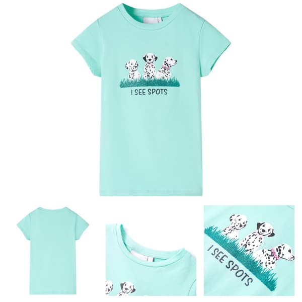 T-shirt til børn str. 128 lys mintgrøn - Toppe til børn