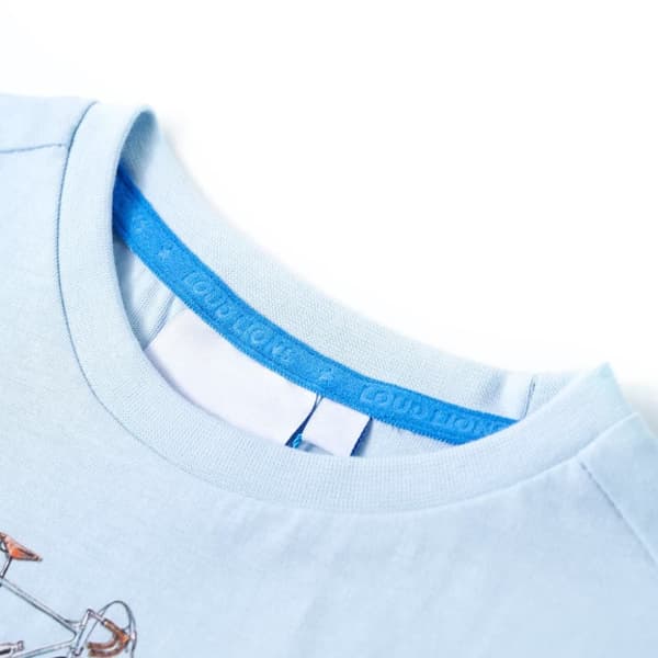 T-shirt til børn str. 128 lyseblå -  Toppe til børn
