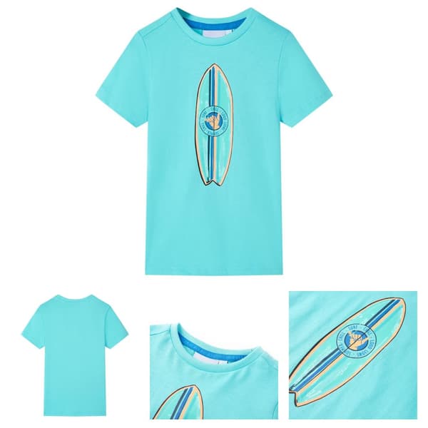 T-shirt med korta ärmar för barn aqua 104 - Toppar för barn