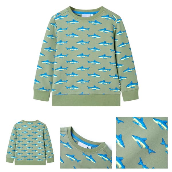 Sweatshirt til børn str. 104 lys kakifarve - Toppe til børn