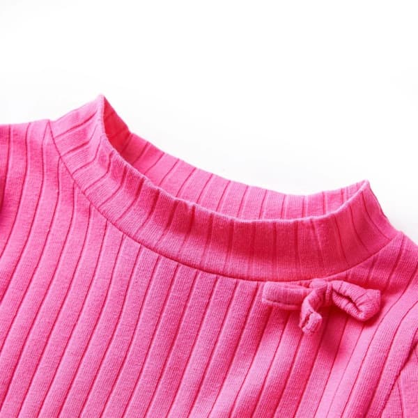 Langærmet T-shirt til børn str. 104 ribstrikket lyserød - Toppe til børn