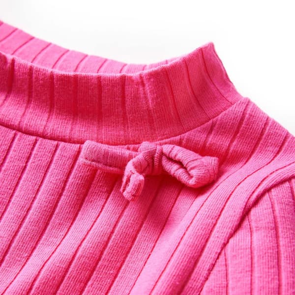 Langærmet T-shirt til børn str. 104 ribstrikket lyserød - Toppe til børn
