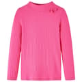 Miniatyrbillede 2 af 9: Langærmet T-shirt til børn str. 104 ribstrikket lyserød -  Toppe til børn