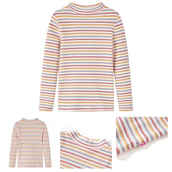 T-shirt med långa ärmar för barn polokrage ockra 116 -  Toppar för barn
