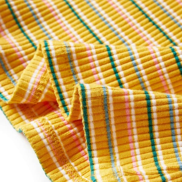T-shirt med långa ärmar för barn polokrage ockra 116 -  Toppar för barn