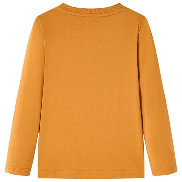 T-shirt med långa ärmar för barn mörk ockra 104 -  Toppar för barn