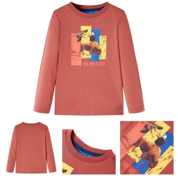 T-shirt med långa ärmar för barn henna 128 -  Toppar för barn