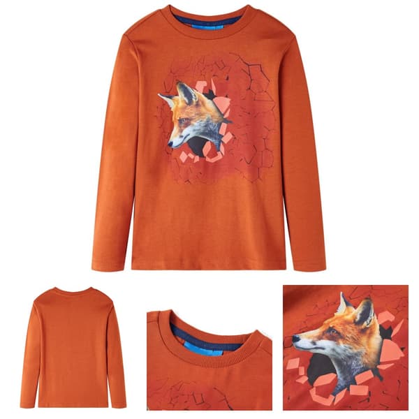 T-shirt med långa ärmar för barn ljusorange 104 -  Toppar för barn