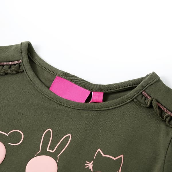 T-shirt med långa ärmar för barn khaki 116 - Toppar för barn