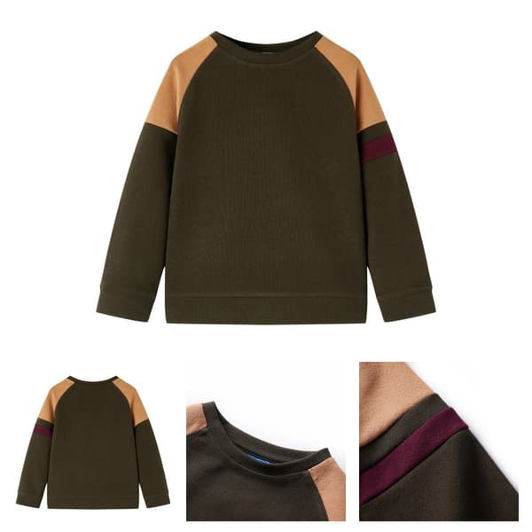 Tröja för barn mörk khaki och beige 104 -  Toppar för barn