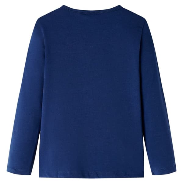 T-shirt med långa ärmar för barn marinblå 128 -  Toppar för barn