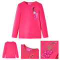 Miniatyrbild 1 av 8: T-shirt med långa ärmar för barn stark rosa  116 -  Toppar för barn