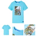 Miniatyrbillede 1 af 8: T-shirt til børn str. 104 akvamarinblå -  Toppe til børn
