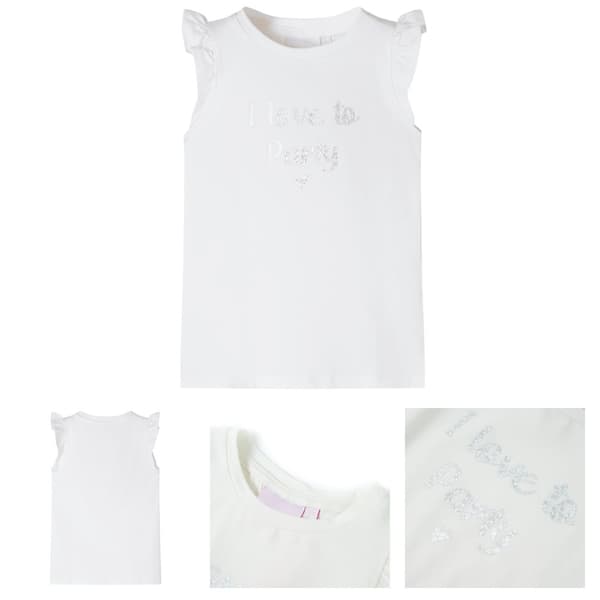 T-shirt med volangärmar för barn vit 128 - Toppar för barn