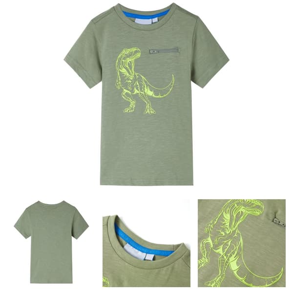 T-shirt med korta ärmar för barn ljus khaki 116 -  Toppar för barn