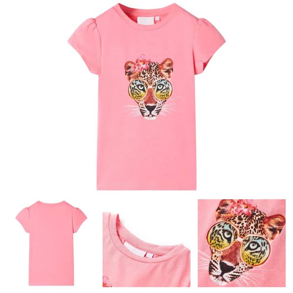 T-shirt för barn neonrosa 104 - Toppar för barn