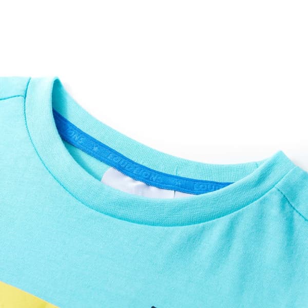 Kortærmet T-shirt til børn str. 116 akvamarinblå - Toppe til børn