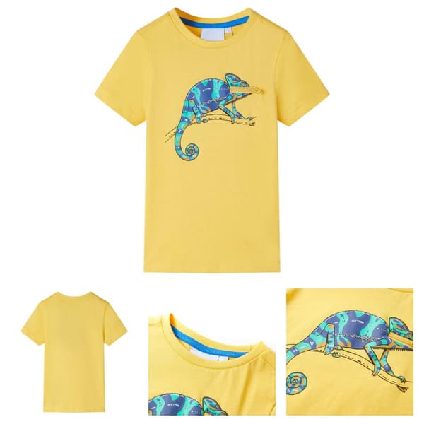 T-shirt med korta ärmar för barn ljus ockra 104 -  Toppar för barn