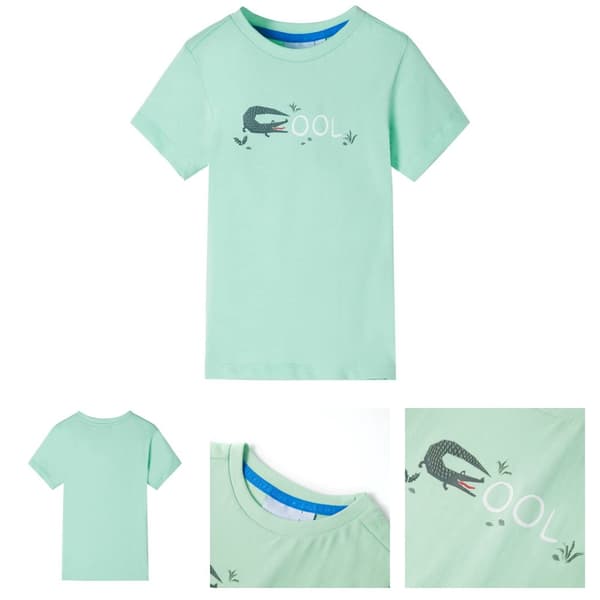T-shirt med korta ärmar för barn ljusgrön 128 -  Toppar för barn