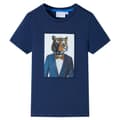 Miniatyrbild 2 av 8: T-shirt med korta ärmar för barn mörkblå 128 -  Toppar för barn