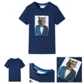 Miniatyrbild 1 av 8: T-shirt med korta ärmar för barn mörkblå 128 -  Toppar för barn