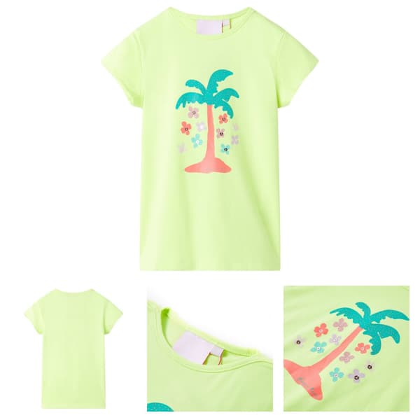 T-shirt för barn fluorgul 104 - Toppar för barn