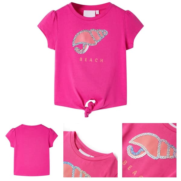 T-shirt för barn mörk rosa 116 - Toppar för barn